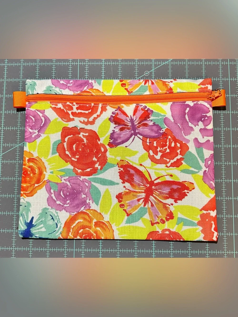 Bright Floral Zip Pouches - Colorful Floral Print